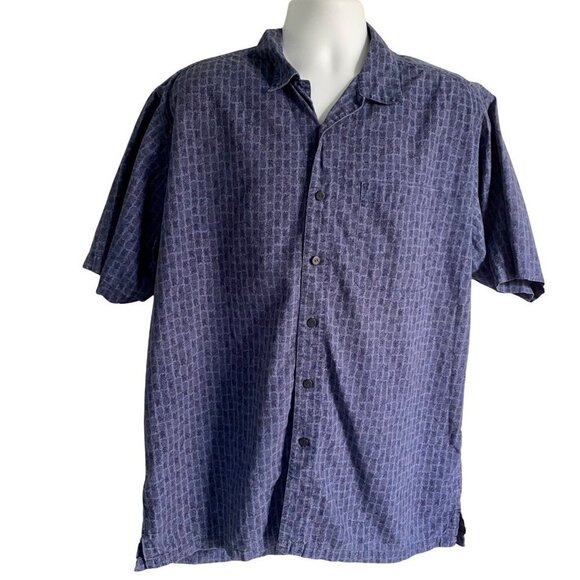 L2 Casual Cotton Short Sleeve Button Down Shirt Mens Large - Picture 1 of 9